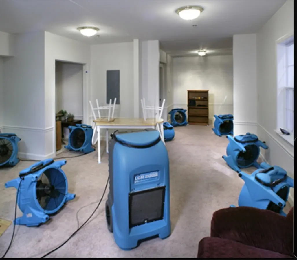 Air movers and dehumidifier setup for Water Damage Restoration in Bullhead City